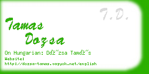 tamas dozsa business card